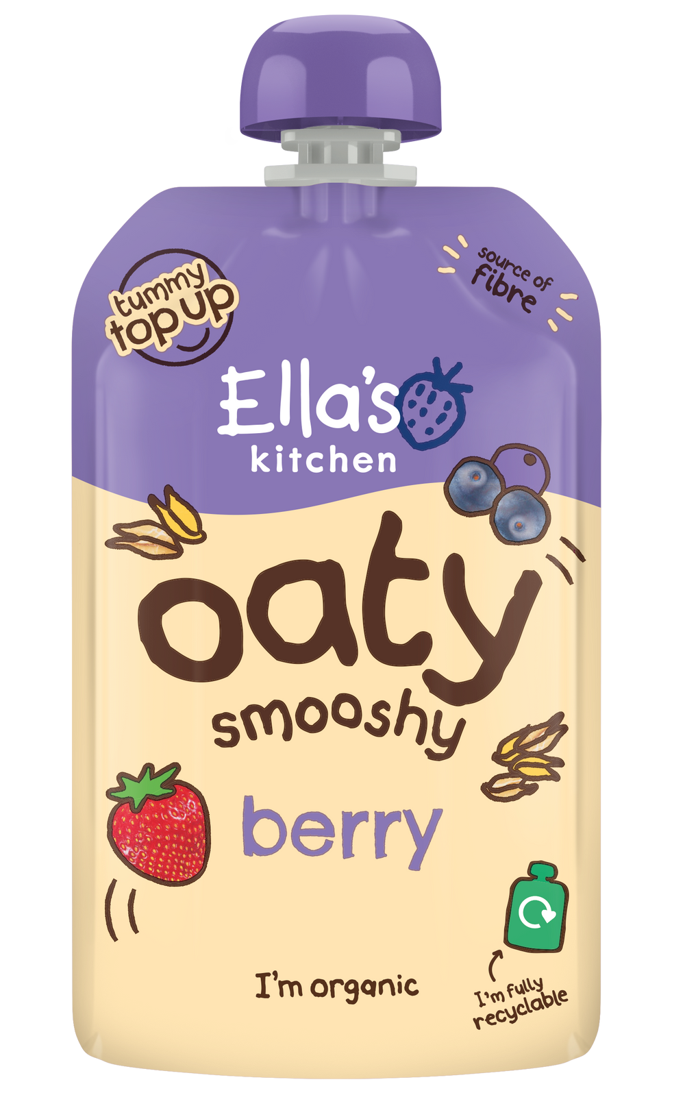 Ellas kitchen dairy free berry oat smoothie snack toddler single pouch