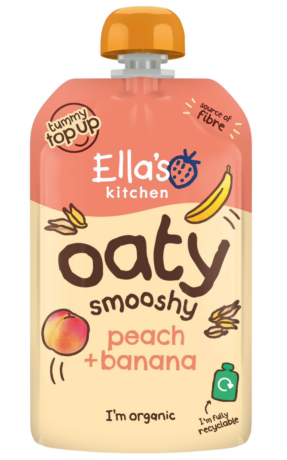 Ellas kitchen dairy free peach banana oat smoothie snack toddler single pouch