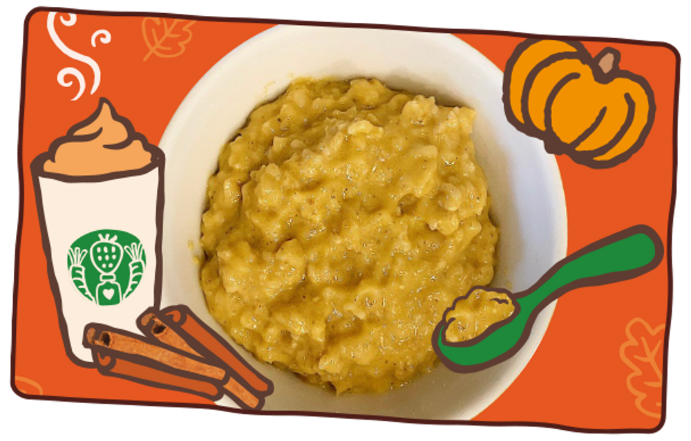 Golden pumpkin spiced porridge weaning recipe
