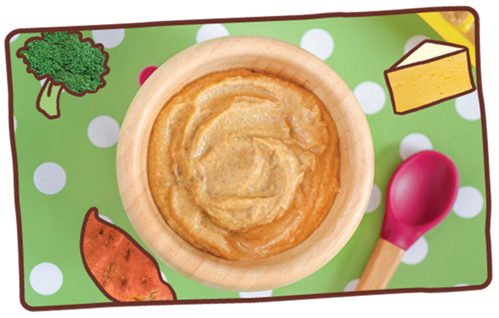 Sweet potato cannellini beans cheese puree 1