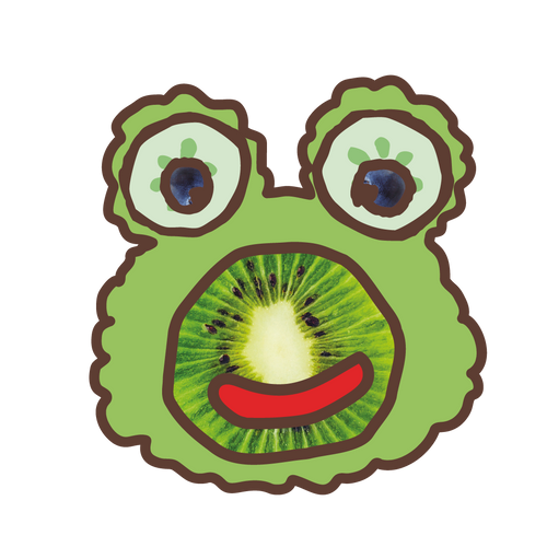 Avocado froggy face