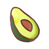 EK Foodles Avocado Sticker