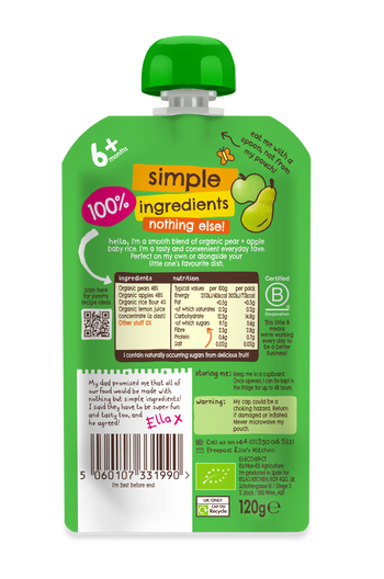 EK106 Pears Apples baby rice BOP