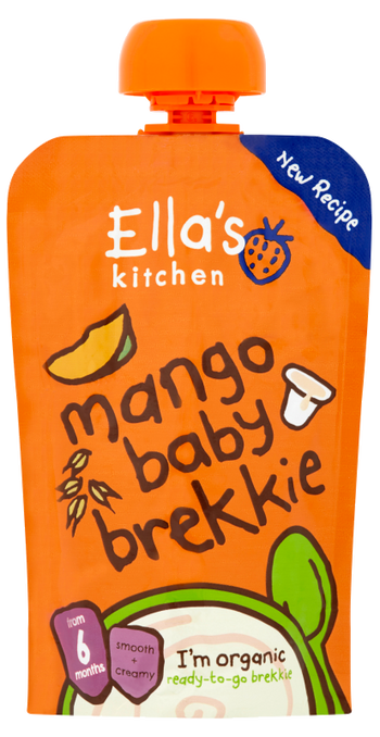 Ellas Kitchen mango baby brekkie pouch front of pack O