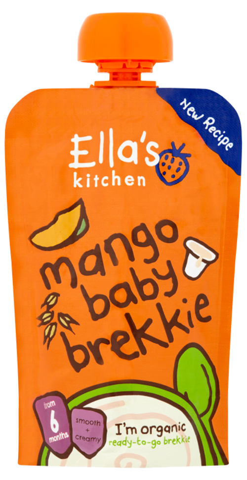 Ellas Kitchen mango baby brekkie pouch front of pack O