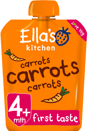 Ellas kitchen carrots carrots carrots pouch front of pack O