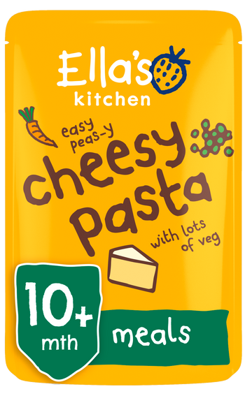 Ellas kitchen cheesy pasta veg pouch 10 months front of pack O