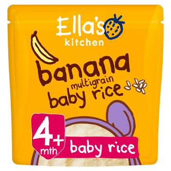 Ellas kitchen banana multigrain baby rice pouch front of pack O