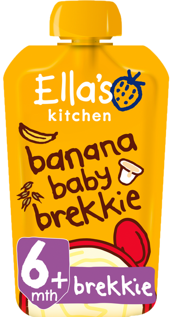 Ellas kitchen banana baby brekkie pouch front of pack O