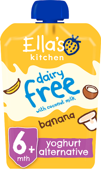 Ellas kitchen dairy free coconut milk banana pouch 6 months front of pack O