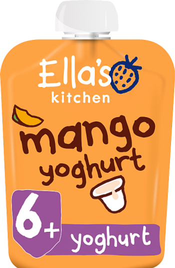 Ellas kitchen mango yoghurt pouch 6 months front of pack O