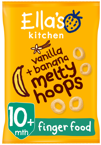 Ellas kitchen melty hoops vanilla banana bag front of pack O