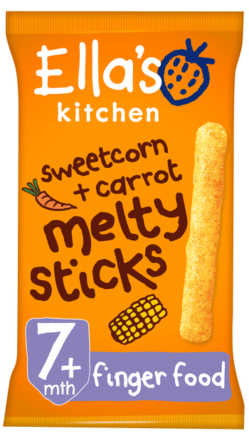 Ellas kitchen melty sticks sweetcorn carrot bag front of pack O