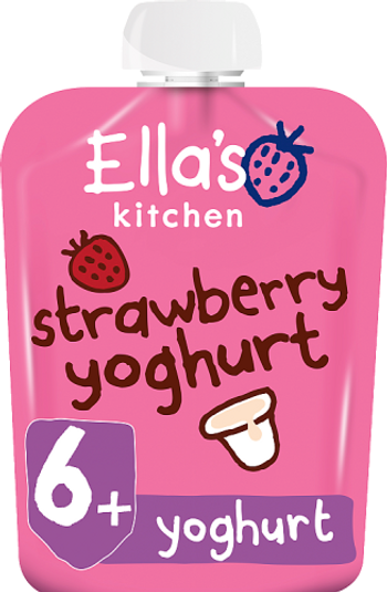 Ellas kitchen strawberry yoghurt pouch 6 months front of pack O