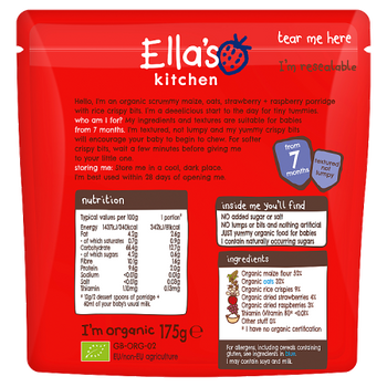 Ella's kitchen strawberry and raspberry sale porridge