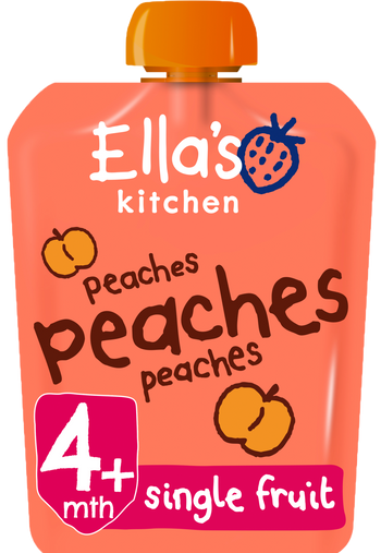 Ellas kitchen peaches peaches peaches pouch front of pack O