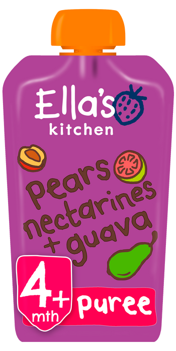 Ellas kitchen pears nectarines guava pouch front of pack O