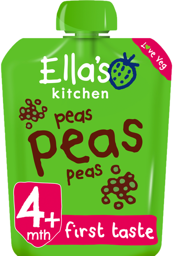 Ellas kitchen peas peas peas pouch front of pack O