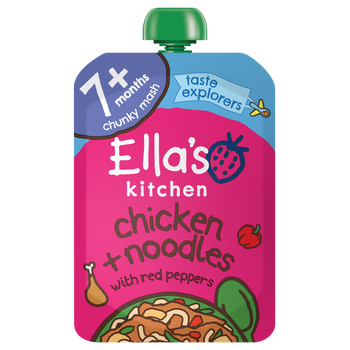 Ellas kitchen chicken noodles baby food pouch front