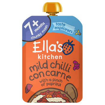 Ellas kitchen chilli con carne baby food pouch front