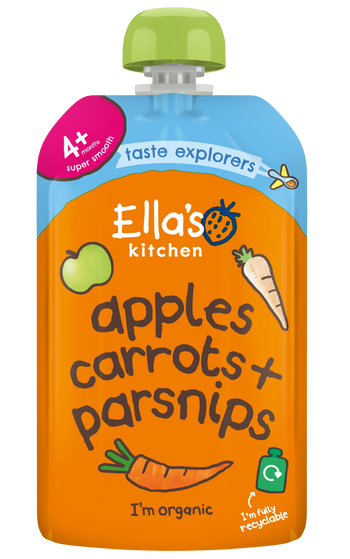 Ellas kitchen apple carrot parsnip baby puree pouch