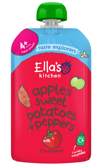 Ellas kitchen apple sweet potato pepper baby puree pouch