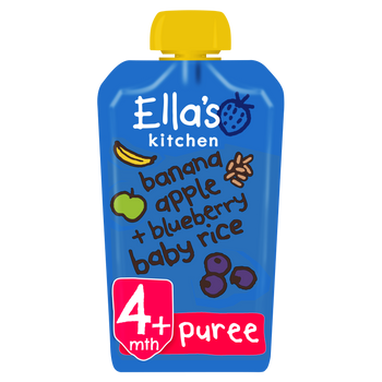Ellas kitchen banana apple blueberry baby rice pouch