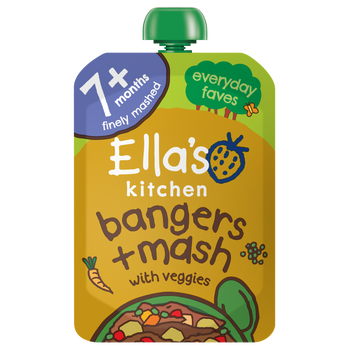 Ellas kitchen bangers mash baby food pouch front