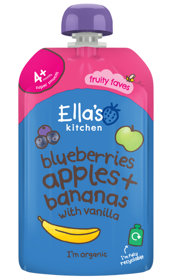 Ellas kitchen blueberry apple banana baby puree pouch