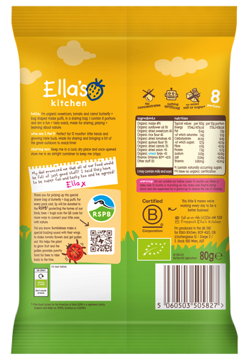 Ellas kitchen garden veg butterfly puffs toddler snack back of pack