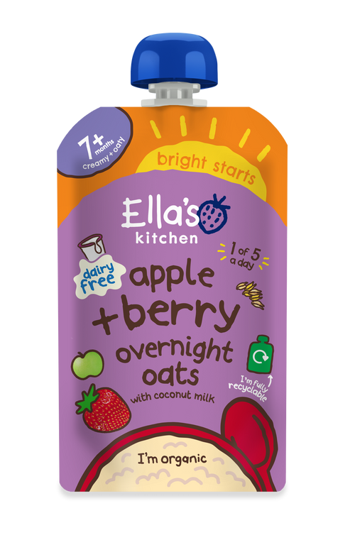 Ellas kitchen overnight oats apple berry coconut milk baby food 2