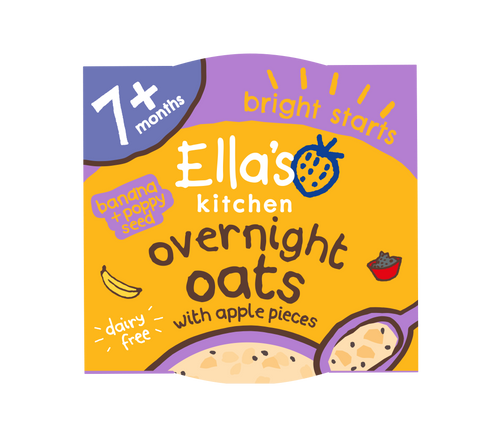 Ellas kitchen overnight oats banana poppy seed dairy free baby food