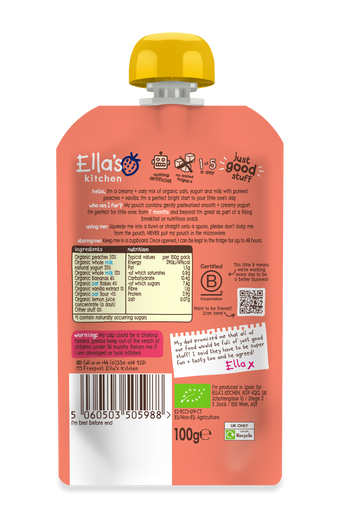 Ellas kitchen overnight oats peach vanilla baby food 2