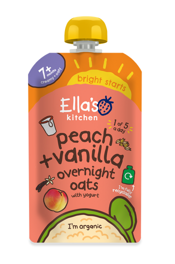 Ellas kitchen overnight oats peach vanilla baby food