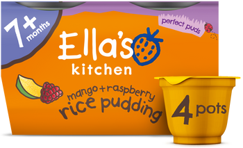 Ellas kitchen mango raspberry rice baby pudding