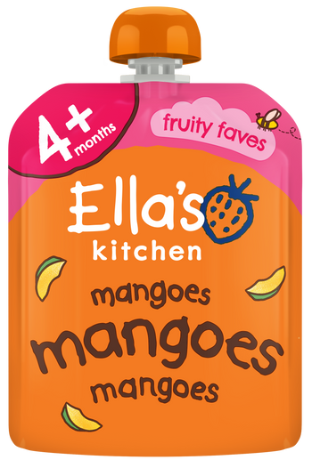 Ellas kitchen mangoes baby puree pouch front of pack