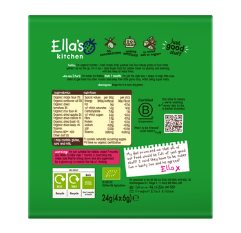 Ellas kitchen melty sticks multipack tomato basil back of pack