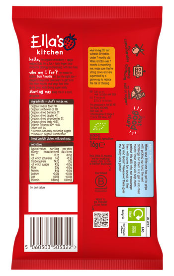 Ellas kitchen melty sticks strawberry apple back of pack