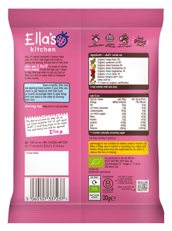 Ellas kitchen melty puffs strawberry banana back of pack