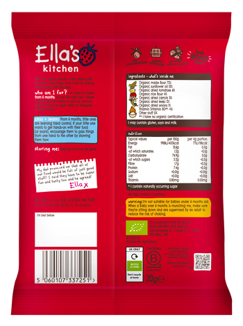 Ellas kitchen melty puffs tomato leek back of pack