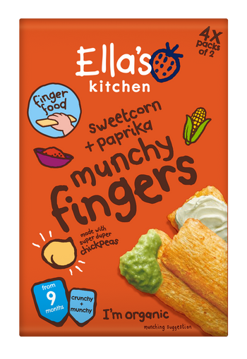 Ellas kitchen munchy fingers multipack sweetcorn paprika