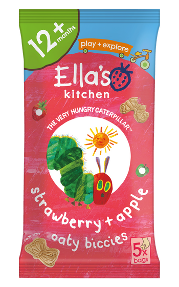 Ellas kitchen strawberry apple oaty biscuits toddler snack front of pack