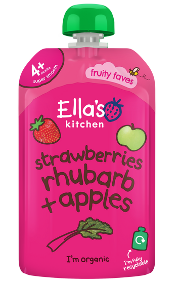 Ellas kitchen strawberry rhubarb apple baby puree pouch