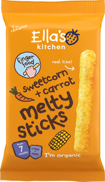 Ellas kitchen sweetcorn carrot melty sticks baby snack