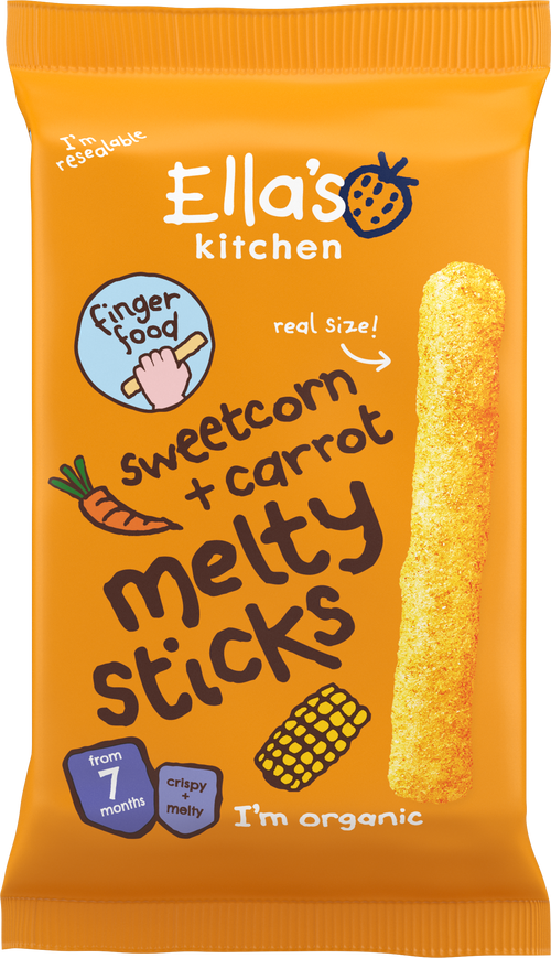 Ellas kitchen sweetcorn carrot melty sticks baby snack