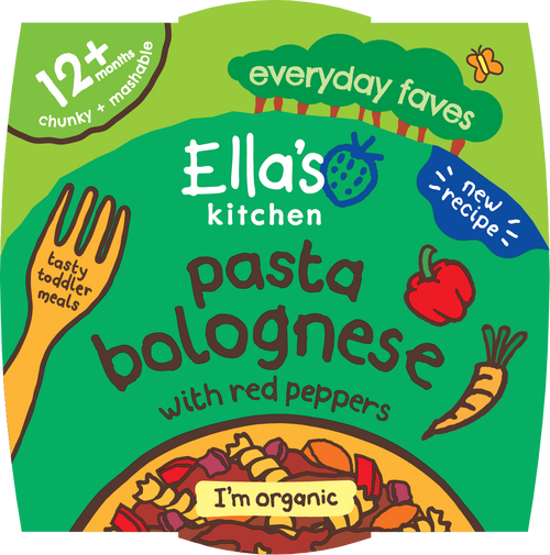 Ellas kitchen pasta bolognese toddler meal front of pack