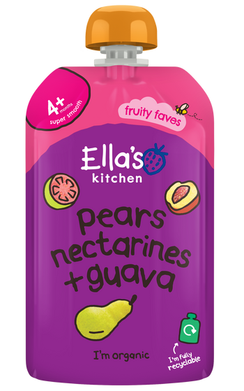 Ellas kitchen pear nectarine guava baby puree pouch