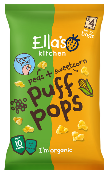 Ellas kitchen puff pops peas sweetcorn