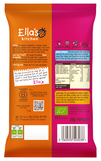 Ellas kitchen puff pops raspberry mango back of pack
