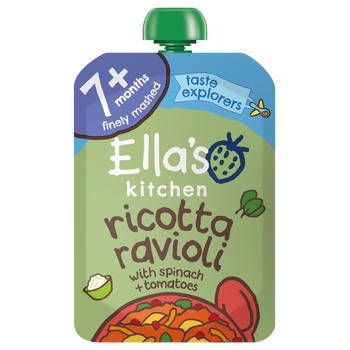 Ellas kitchen ricotta ravioli baby food pouch front